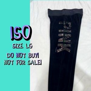 ISO! Victoria's Secret Pink Velour Bling Pants! Size Large!